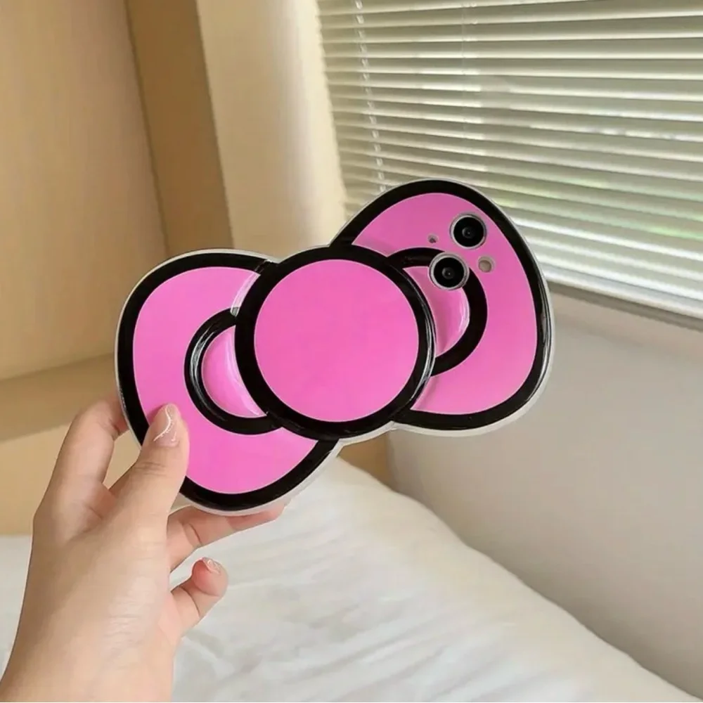 HELLO KITTY 3D Silicone Pink Bowknot Cell Phone Case Cover iPhone 13 ProMax NEW